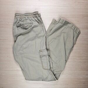Old Navy Cargo Pants Women's Size S Beige Drawstring Casual Trousers Stretch